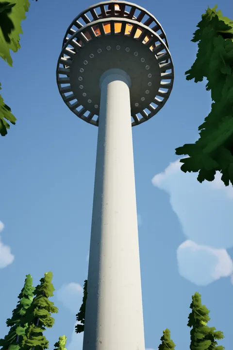 FMT-2 communication tower in the forest.